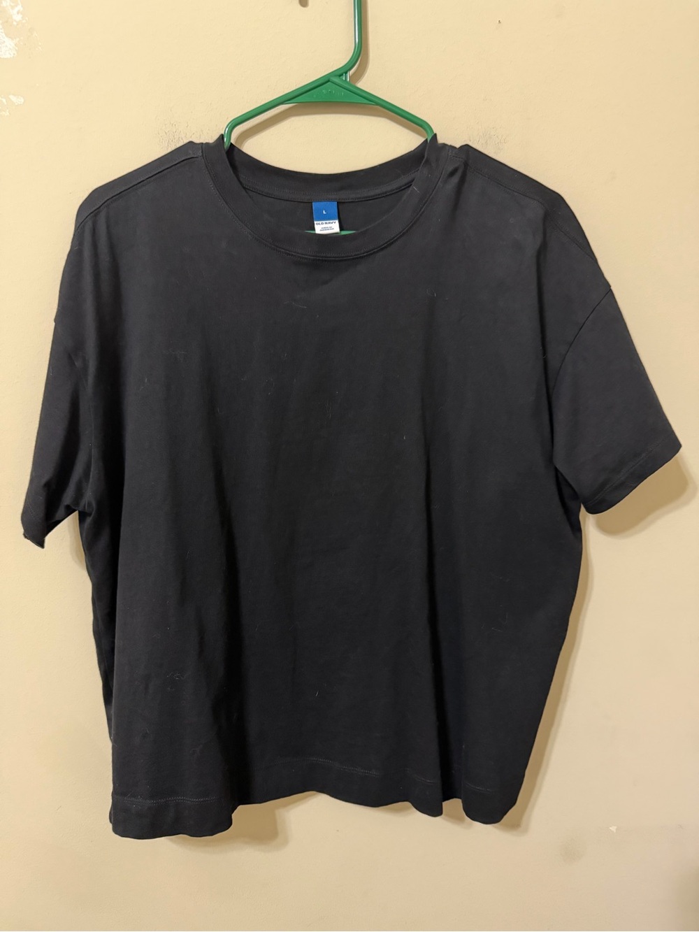 Old Navy women’s large boxy heavy Black Short Sleeve Crewneck Tee